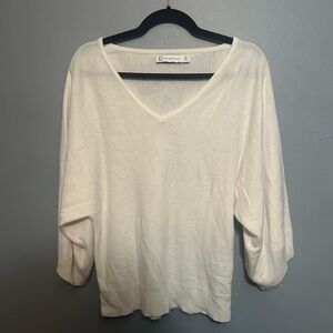 NY&Co White V-Neck Top